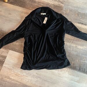 Madewell v neck collared Black Women's Top